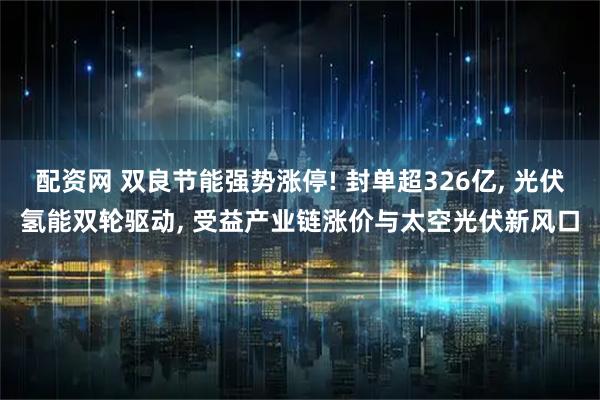 配资网 双良节能强势涨停! 封单超326亿, 光伏氢能双轮驱动, 受益产业链涨价与太空光伏新风口